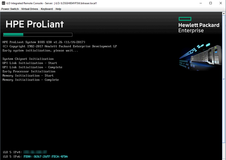 Hochfahren des HPE ProLiant Servers